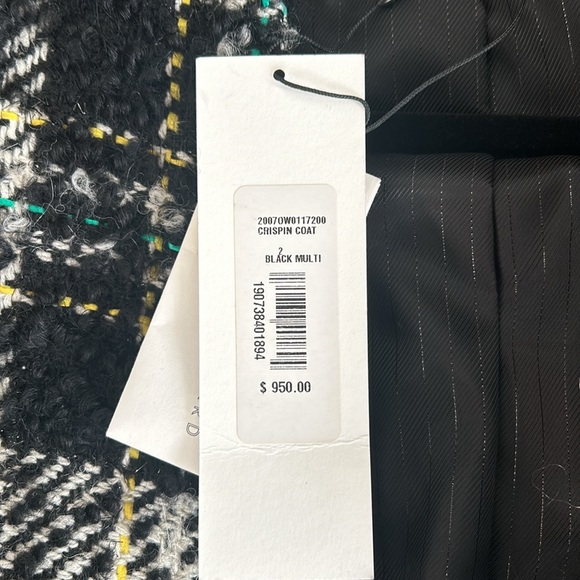 NWT Veronica Beard Crispin Coat Black Multi Size 2 - Picture 5 of 9